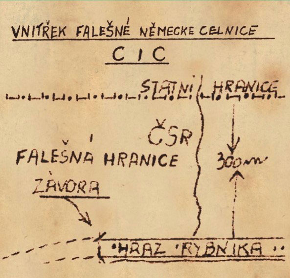 Vnitřek falešné německé celnice